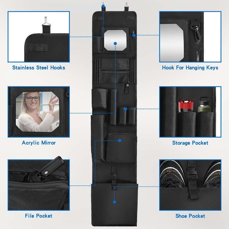 Grekos Hanging Closet, 11 x 51.18 Police Style Door Organizer