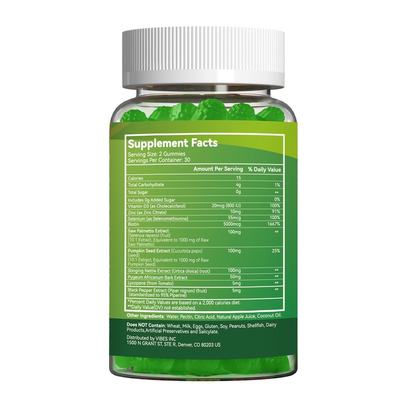 Saw Palmetto Gummies for Men, Saw Palmetto Supplement with Pumpkin