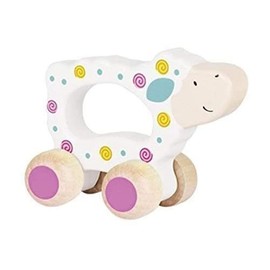 Goki 55906 Animales para empujar, Tortuga y oveja Ziehspielzeug, braun