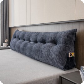 ZOEMO Large Bolster Triangular Headboard Wedge Backrest Positioning Support Bed Rest Reading Pillows Headboard Wedge Pillows for Day Bed Bunk Bed with Removable Cover, California King(71x8x20 Inches)