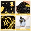 NatNarr 3 Pack 40th Birthday Tablecloth, Plastic Black Gold Table