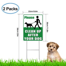 2Pcs No Dog Fouling Signs,Stop Dogs Pooping In Garden(22 * 30cm/8.6 * 11.8in) Windproof Rainproof Essential For Homes And Parks