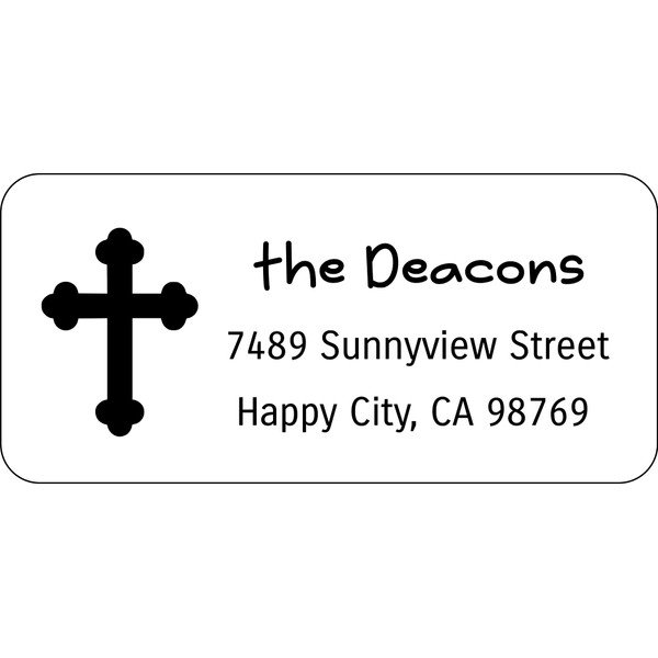 Atelier Elegance Custom Address Labels, Any Name, Any Address, Cross