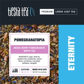 Tiesta Tea - Pomegranatopia, Mixed-Berry Pomegranate White Tea, Loose Leaf, Up to 50 Cups, Make Hot or Iced, Low Caffeine, 3.5 Ounce Refillable Tin