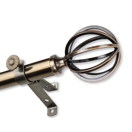 A&F Rod Décor - NEW Decorative Curtain Rod #62, 66-120 inch, Antique Brass