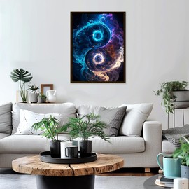 GHHKUD Diamond Painting for Adults, Yin Yang Landscapes, 5D DIY Diamond Painting Pictures for Adults, Beginners, Diamond Painting Set, Full Drill Diamond Painting for Home Decoration, 30 x 40 cm