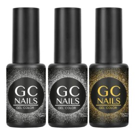 Pack 3 Glitter, Gel Uñas 1 Paso, Belcolor. Gc Nails Color Glitter                                                                                     