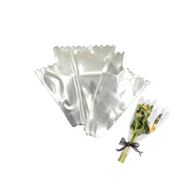 Rikyo 100 Pack Clear Rose Flower Bouquet Packaging Bags,Transparent Flower Bouquet Sleeve,Dried Flowers Floral Arrangement Supplies,Single to 3 Pcs More Stem Roses-Large (19x13x4)