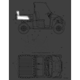 Polaris Ranger Box Decal, XP, Prostar, Red, Right, Genuine OEM Part 7183096, Qty 1