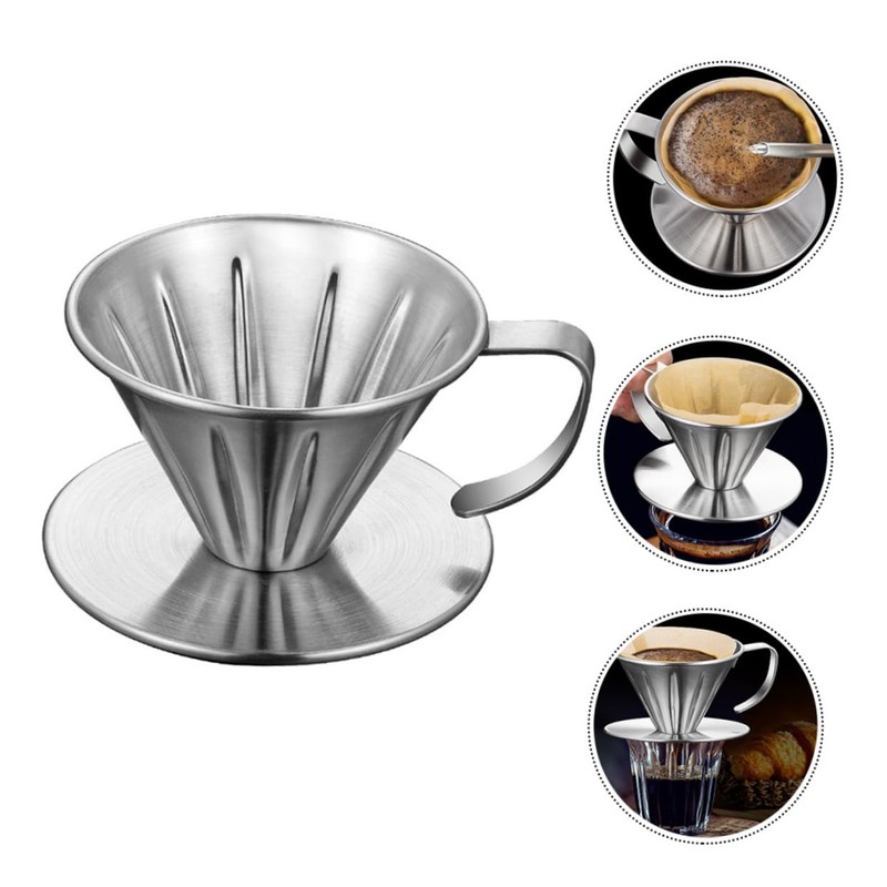 Mipcase Stainless Dripper Shaped Manual Brew Filter Cup for Tea