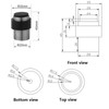 4 x So-Tech® Door Stops DUST Brushed Stainless Steel Diameter