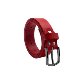 NK Belt GmbH #M-01A Women's Leather Belt, Suit Jeans Belt, Made in Germany, 3 cm, red