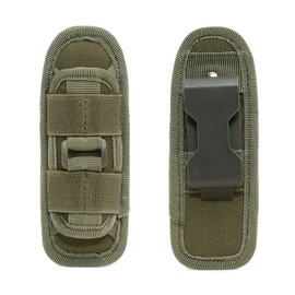 HAYUNEVER Tactical Flashlight Pouch Holster, Duty Belt Clip Pouch Hunting Light, Nylon Fixing Strap Handheld Flashlight Holster with 360 Degree Rotatable Clip