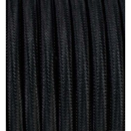 5 Metres 3-Core Textile Cable Fabric Cord Pendant Cable Lamp Cable Textile Cable 3 x 0.75 mm² 3G0.75 Black