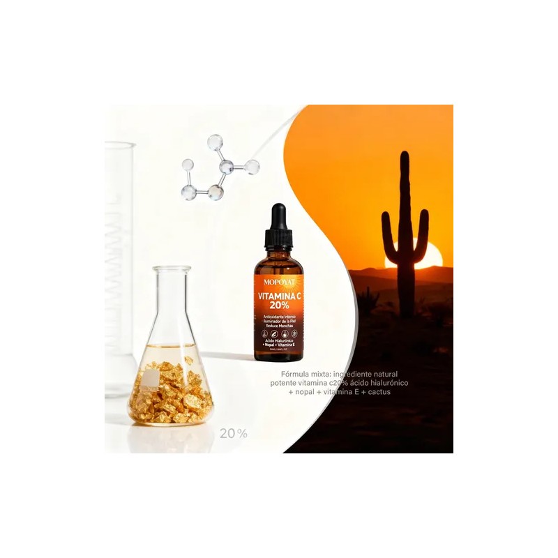 Serum Facial Brillante Con 20% Vitamina C Ácido Hialurónico