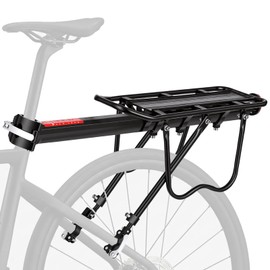 Rear Bike Rack, Adjustable Bike Cargo Rack with Quick Release, Heavy Duty Luggage Rack for Mountain & Road Bikes, Universal Bicycle Rear Rack, Large Capacity Pannier Rack-Quick Release Wrench