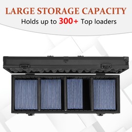 OUUTMEE Toploaders Storage Box for 3" x 4" 35pt Rigid Card, Top Loader Card Storage with 3 Partition Holds 300+ Toploaders, Magnetic Card Holders
