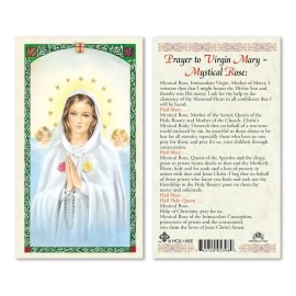 Virgin Mary Mystical Rose Laminated prayer card