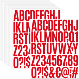 1400 Pcs 28 Sheets 2 Inch Letter and Number Stickers Self Adhesive Vinyl Waterproof Mailbox Numbers Stickers for Scrapbooking Crafts，Mailbox,Window,lockers, Home,Craft, Arts, DIY (Red)
