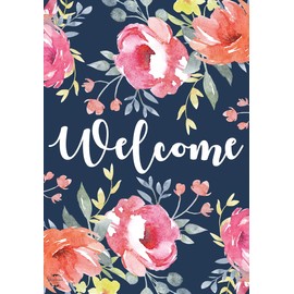 Briarwood Lane Watercolor Floral Spring Garden Flag Welcome Flowers 12.5" x 18"