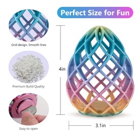 Outgoto 3D Printed Easter Magic Egg – Hollow 3D Printed Egg with 9 Cute Mini Animal Figures – Unique 3D Printed Easter Gift and Decor – Fun Miniature 3D Printed Animals Inside (Crystal Hatchling, 9)