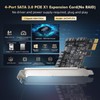 Binardat PCIE X1 to SATA Card 4 Port 6Gbps SATA