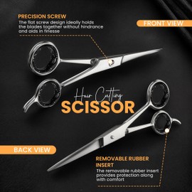 Utopia Care Hair Cutting and Professional Hairdressing Scissors 6.5 Inch, Premium Stainless Steel Shears with Smooth Razor and Sharp Edge Blades for Salons, Men, Women and Kids, Silver