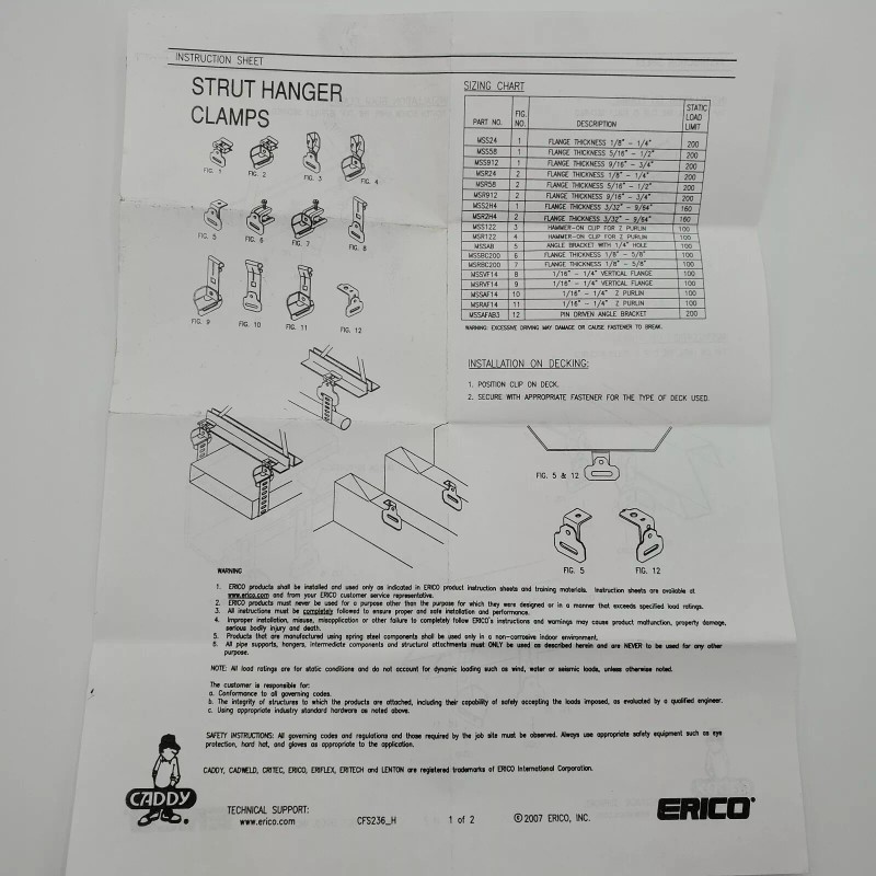erico caddy Caddy Msr24 Strap Hanger Angled Clip Erica 171810