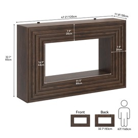 YITAHOME 47.2" Farmhouse Entryway Table, Console Table with Storage, Entry Way Table for Living Room Bedroom Hallway or Home Office, Walnut