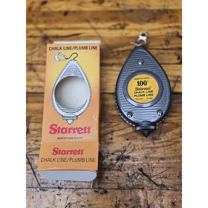 Starrett Vintage NOS Starrett 100' Chalk Plumb Line American Made
