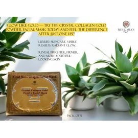 Spa Grade Luxury Gold Bio-Collagen Face Masks Ultra-Hydrating & Brightening with Royal Jelly & Natural Extracts. Reduces fine lines. Soothing & ultra thin. Pack of 5 by Bohemian Heart