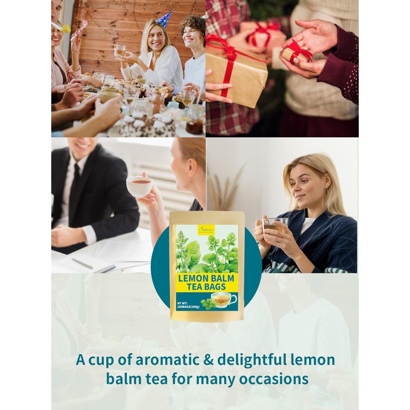 TeeLux Lemon Balm Tea Bags, Pure & Natural Lemon Balm