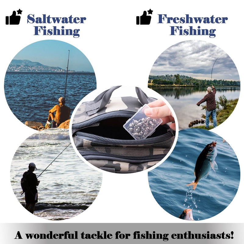 FishTrip Fishing Swivels with Split Rings, 25pcs Ball Bearing Swivel