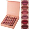 Brillo de Labios, 6 Piezas de Lápiz Labial Líquido Mate
