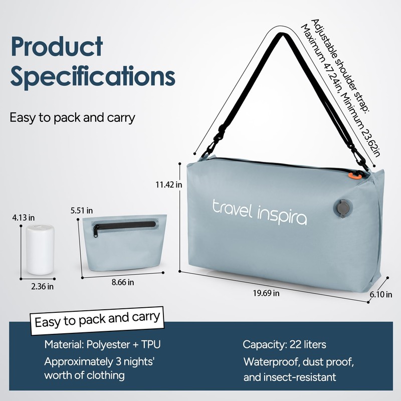 travel inspira Vacuum Bags with Pump - Space Saver Compression