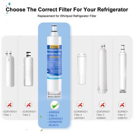 Fiitas 4396508 Water F ilter, Replacement for Whirlpool 4396510, EDR5RXD1, NLC240V, PNL240V, 4396508p, 4396547, 4392857, 9010, LC400V, WF-NLC240V, 46-9010, 3 PACK, WHITE BLUE (FTAS050)