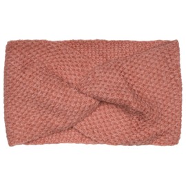 styleBREAKER 04026060 Women's Knitted Headband with Waffle Patent Knitting Pattern and Twist Knots, Warm Winter Headband, Colour: Dusky Pink