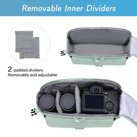 MOSISO Camera Bag Case, DSLR/SLR/Mirrorless Photography Camera Messenger Bag Compact Crossbody Padded Camera Shoulder Bag with Rain Cover Compatible with Canon/Nikon/Sony Camera, Lenses, Antique Green