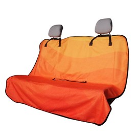 LoyaGour Back Seat Cover for Car Trucks Van SUV Jeep,Waterproof Rear Bench Towel Seat Covers for Dogs and Kids,Automotive Backseat Protector (Orange)