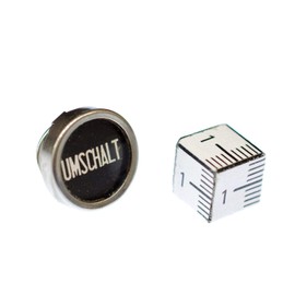 Miniblings Typewriter Button Brooch Pin Black – Handmade Fashion Jewellery I Lapel Pin Button Pins, Metal