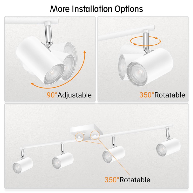 BoostArea 4-Light Track Lighting Kit, Modern Track Lighting Fixtures Ceiling,