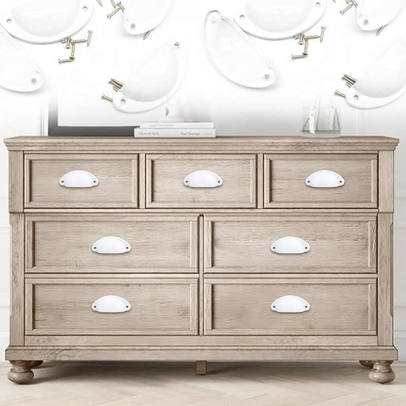 CEEYSEE 12Pcs Cup Handles for Drawers 81 X 35mm Shell