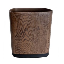 Hymmah Bathroom Trash Can 1.8 Gallon(7 Liter) Small Kitchen Garbage Can,Decor Wastebasket for Bedroom Office,Resin Hand-Carved Wooden Color