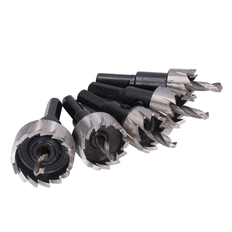 5Pcs Metal Hole Saw 16‑30mm High Speed Steel Wear Resistant