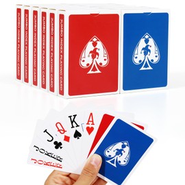 TYYIHUA 12 Pack Large Print Playing Cards for Seniors, Vision Impaired, Low Vision Crowd, Poker Size Jumbo Index Deck of Cards for Blackjack, Euchre, Canasta Card Game (6 Blue 6 Red)