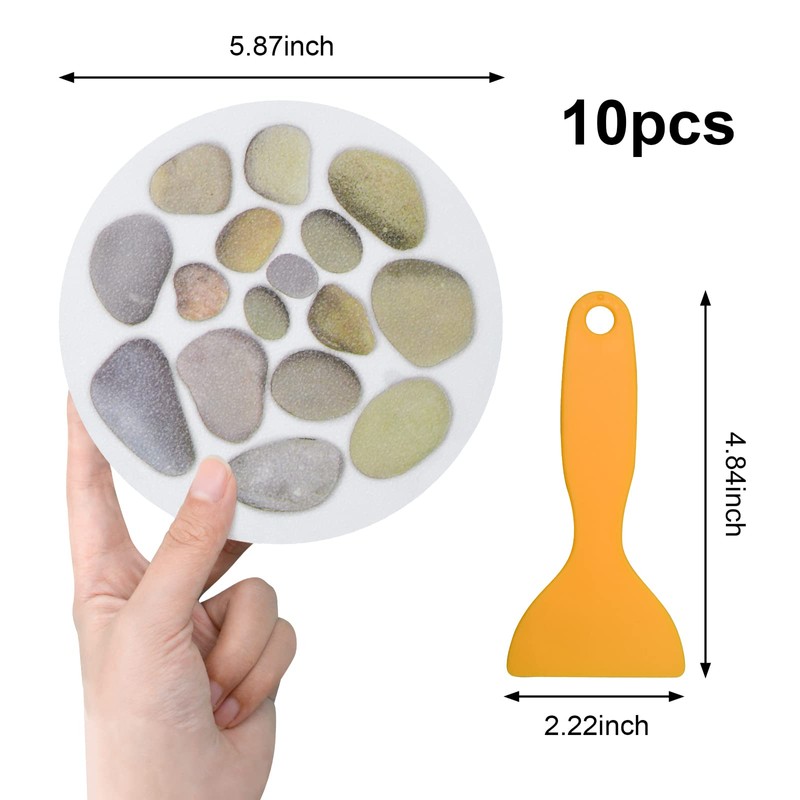 WANDIC Non-Slip Bathtub Stickers, 10 Pcs Cobblestone Pattern Self Adhesive