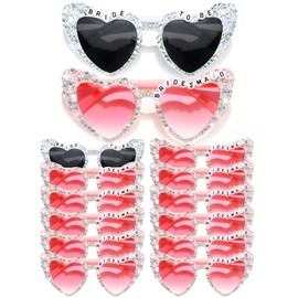 Mootycapa 12 Pcs Bachelorette Party Sunglasses for Bridesmaids Bride Sunglasses for Wedding Party Favors(Bridesmaid)