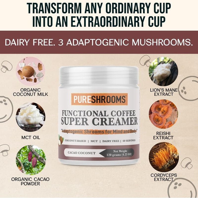 PureShrooms Functional Coffee Super Creamers (Cacao)