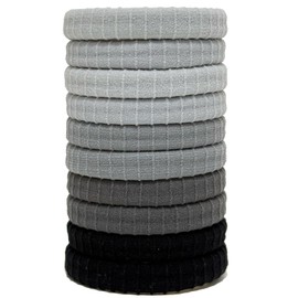 Jseng 10Packs Seamless Hair Ties for Women - Soft No Damage Elastic Hair Accessories for Thick Curly Hair - Cool Toned Blue