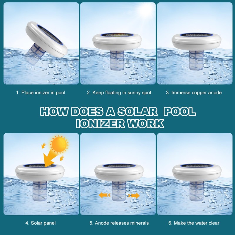 Solar Pool Ionizer for Above Ground Pool Up to 35,000